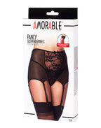 Amorable by Rimba - Jarretel met G-string en Kousen - Zwart