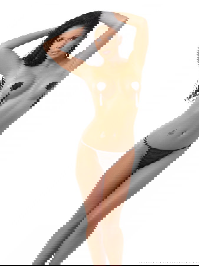 Amorable by Rimba - Tepel Bedekkers met Franjes - Zwart