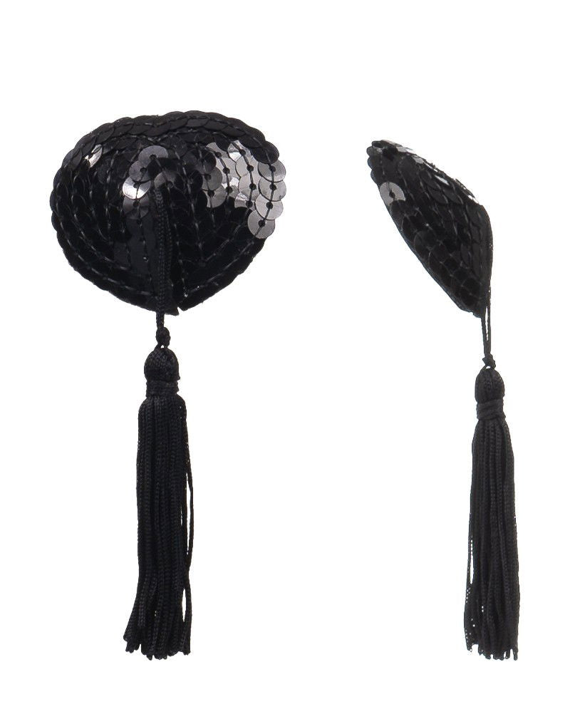 Amorable by Rimba - Tepel Bedekkers met Franjes - Zwart