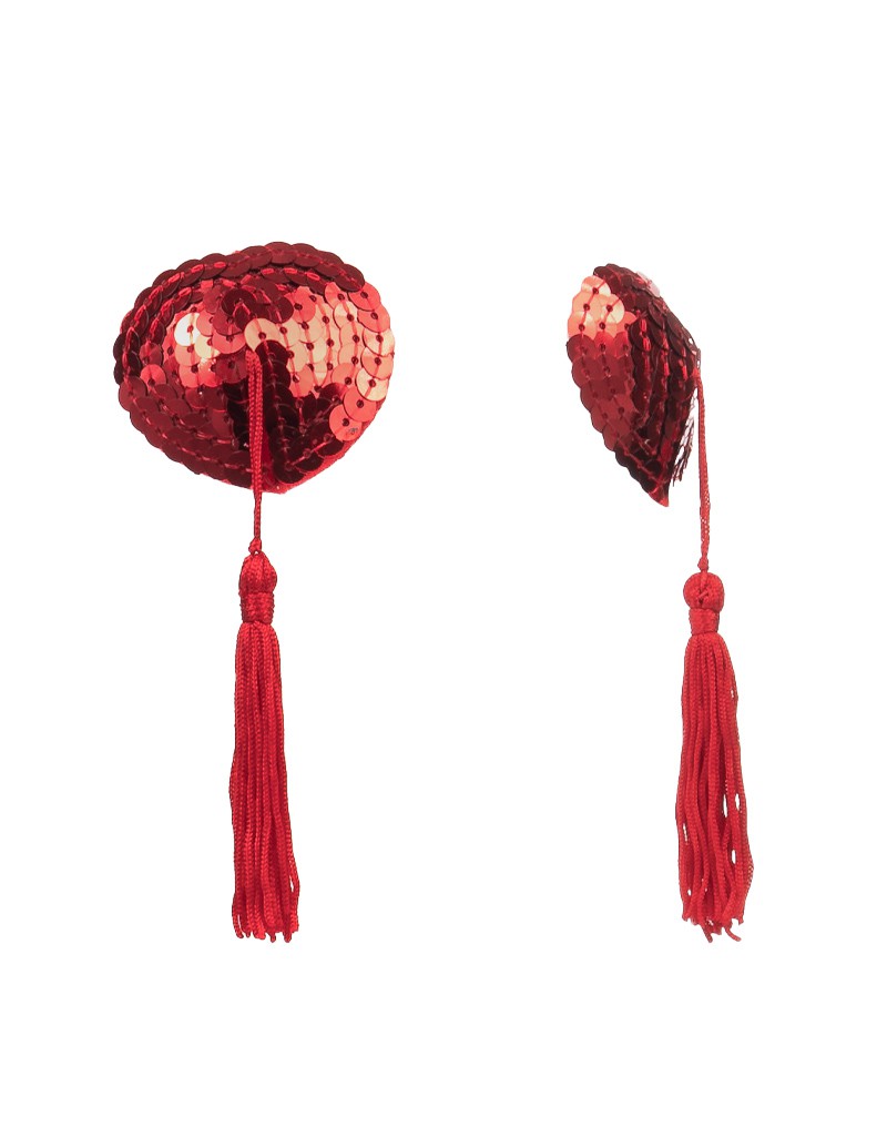 Amorable by Rimba - Tepel Bedekkers met Franjes - Rood