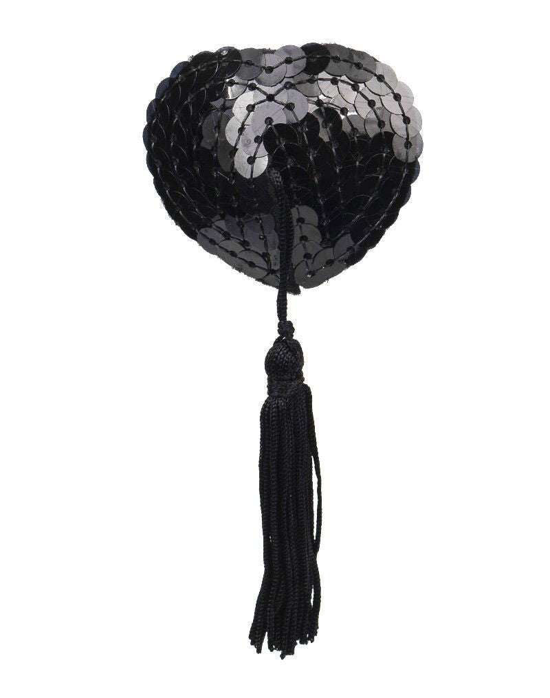 Amorable by Rimba - Tepel Bedekkers met Franjes - Zwart