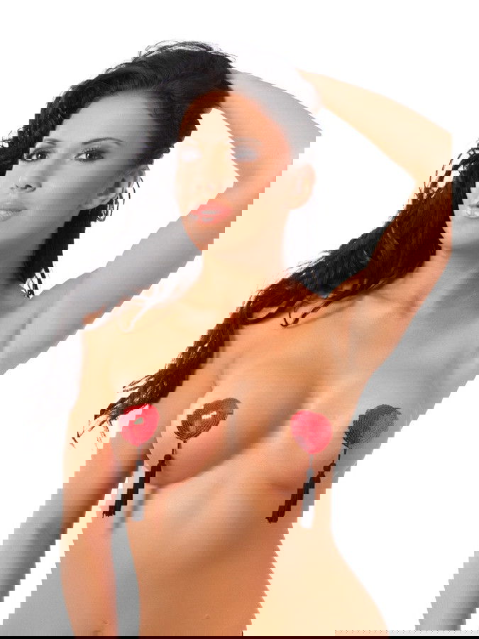 Amorable by Rimba - Tepel Bedekkers met Franjes - Rood