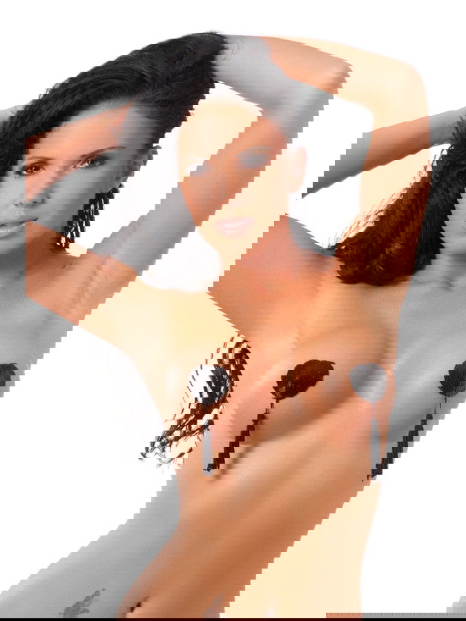 Amorable by Rimba - Tepel Bedekkers met Franjes - Zwart