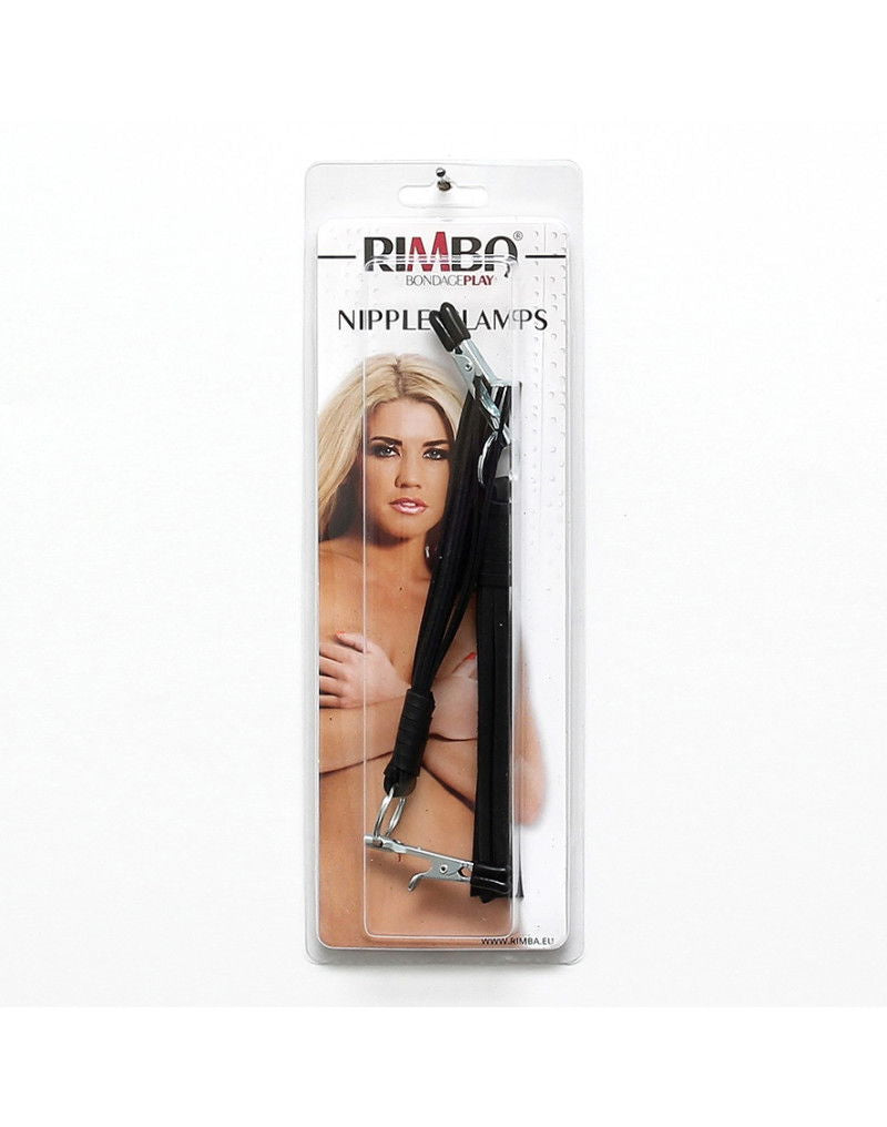 Rimba - Tepelklemmen met leder zweepje (per paar)