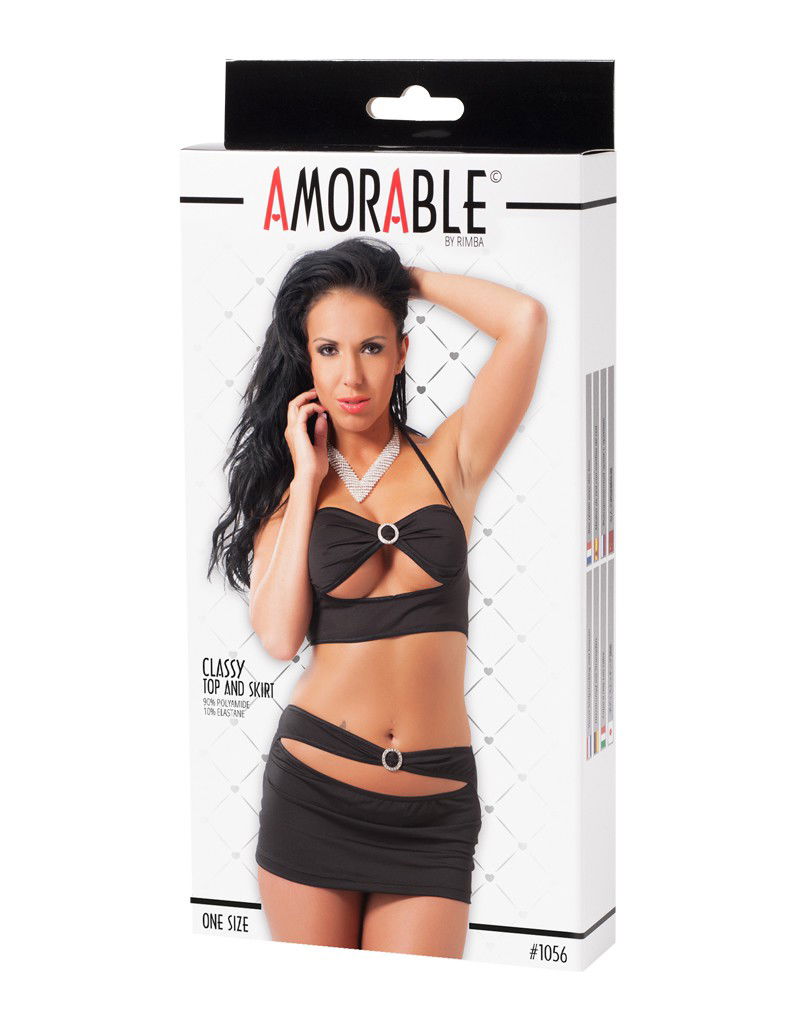 Amorable by Rimba -  Mini Rok met Top - One Size - Zwart