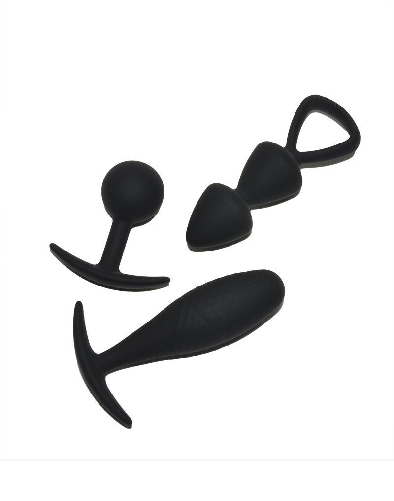 Rimba Toys - Basel - Set of Butt Plugs Maat S - Zwart