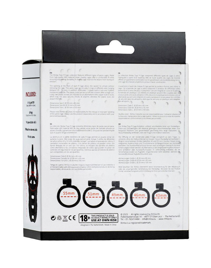 Rimba P-Cage - P-Cage PC01 - Peniskooi Maat L - Zwart