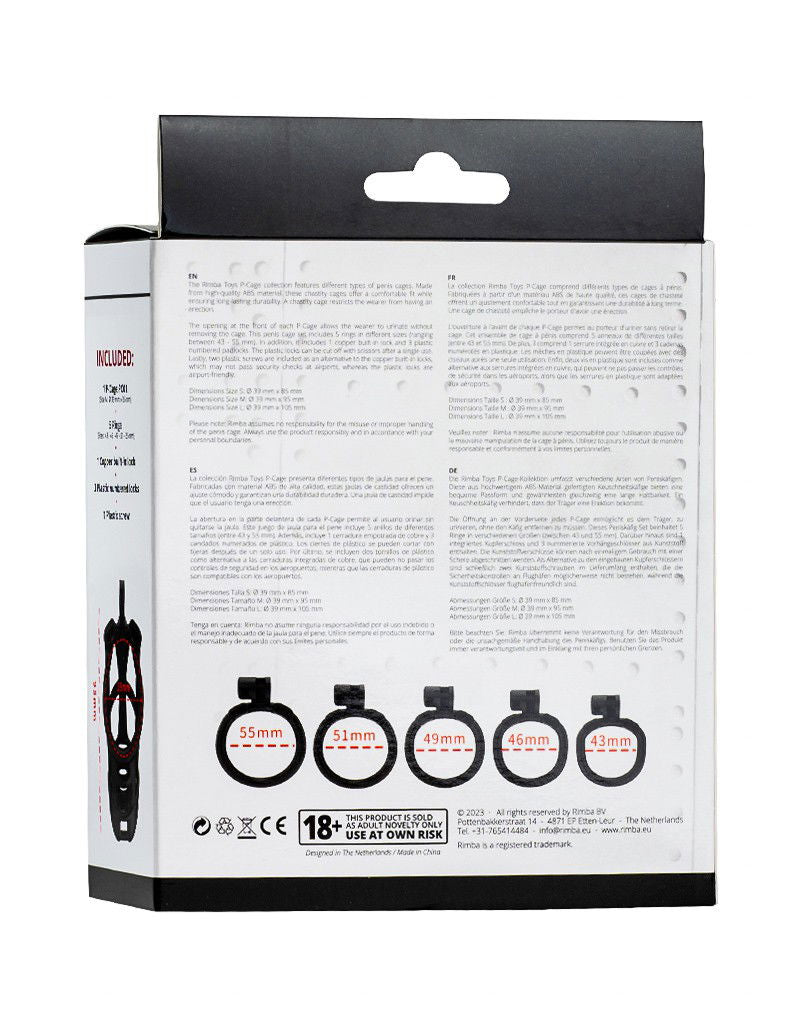 Rimba P-Cage - P-Cage PC01 - Peniskooi Maat M - Zwart