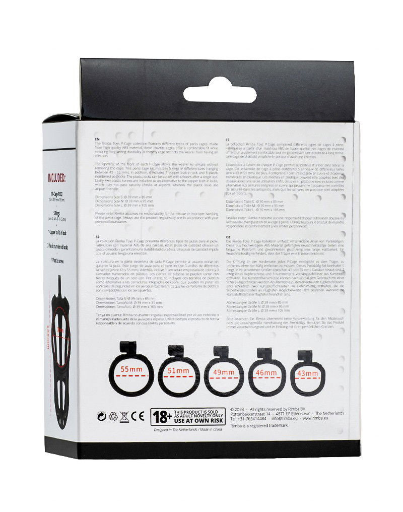 Rimba P-Cage - P-Cage PC02 - Peniskooi Maat L - Zwart