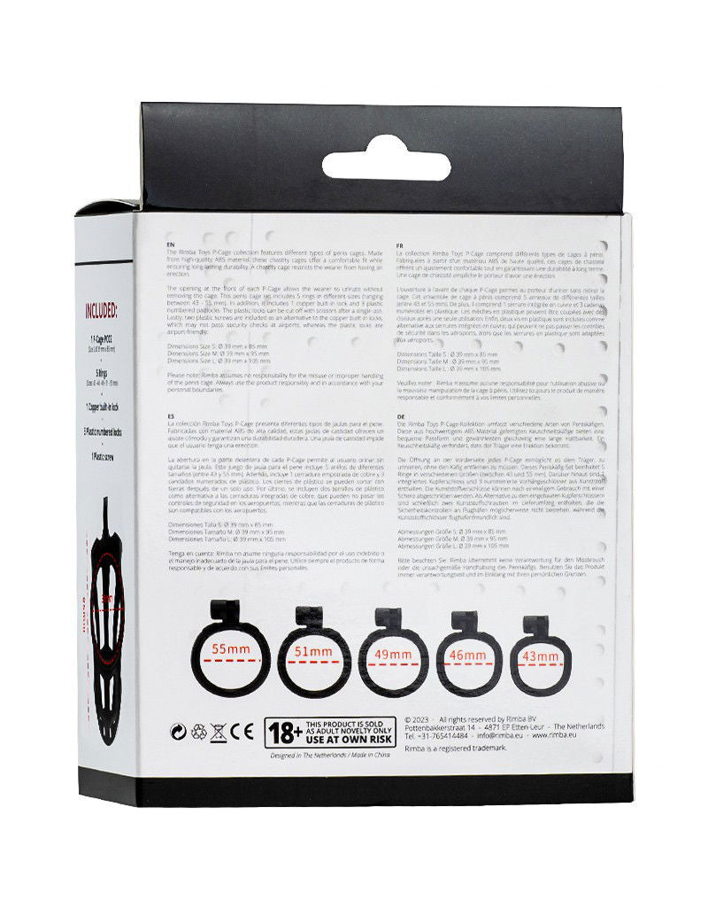Rimba P-Cage - P-Cage PC02 - Peniskooi Maat M - Zwart