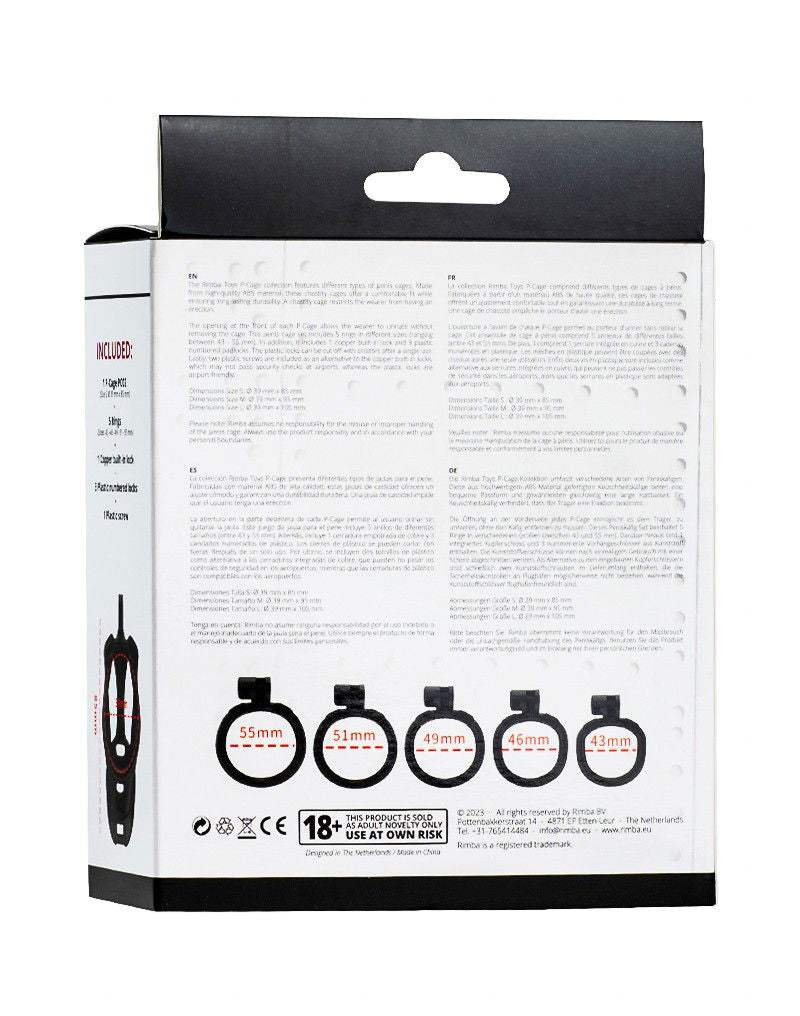 Rimba P-Cage - P-Cage PC02 - Peniskooi Maat S - Zwart