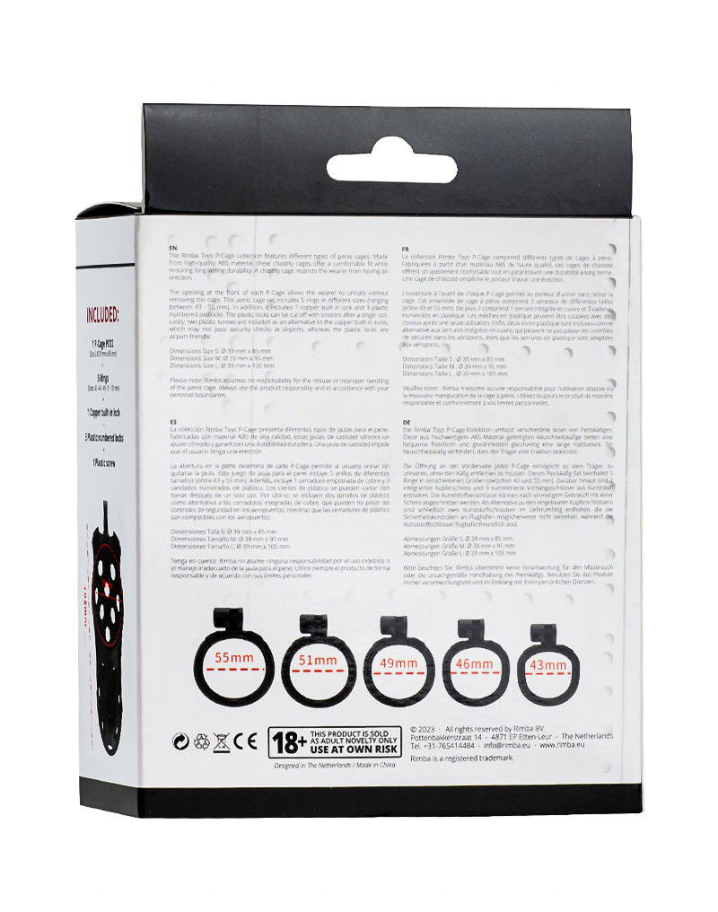 Rimba P-Cage - P-Cage PC03 - Peniskooi Maat L - Zwart