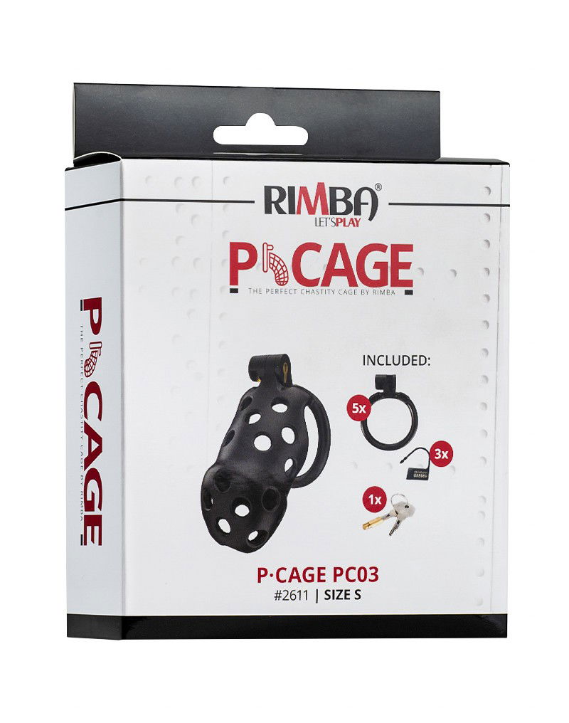 Rimba P-Cage - P-Cage PC03 - Peniskooi Maat S - Zwart