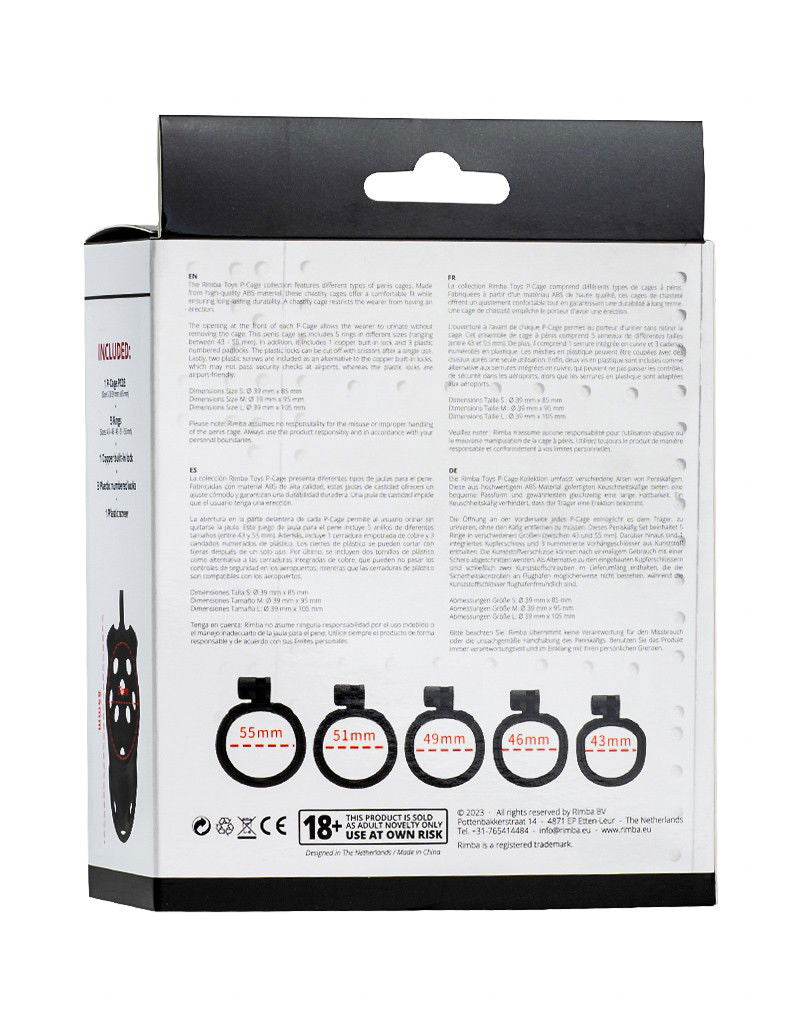 Rimba P-Cage - P-Cage PC03 - Peniskooi Maat S - Zwart