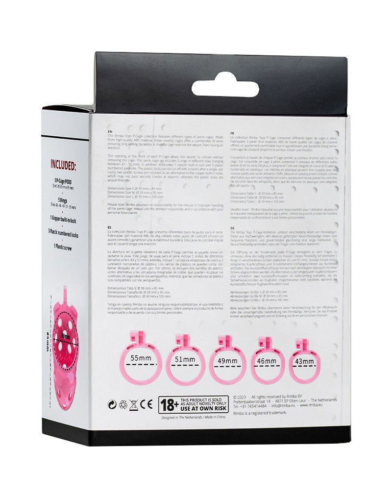 Rimba P-Cage - P-Cage PC03 - Peniskooi Maat S - Roze