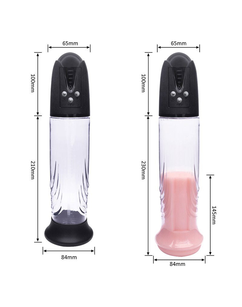 Rimba P-Pump - P-Pump PP05 - Elektronische Penisvergroter met Vagina Sleeve - Zwart