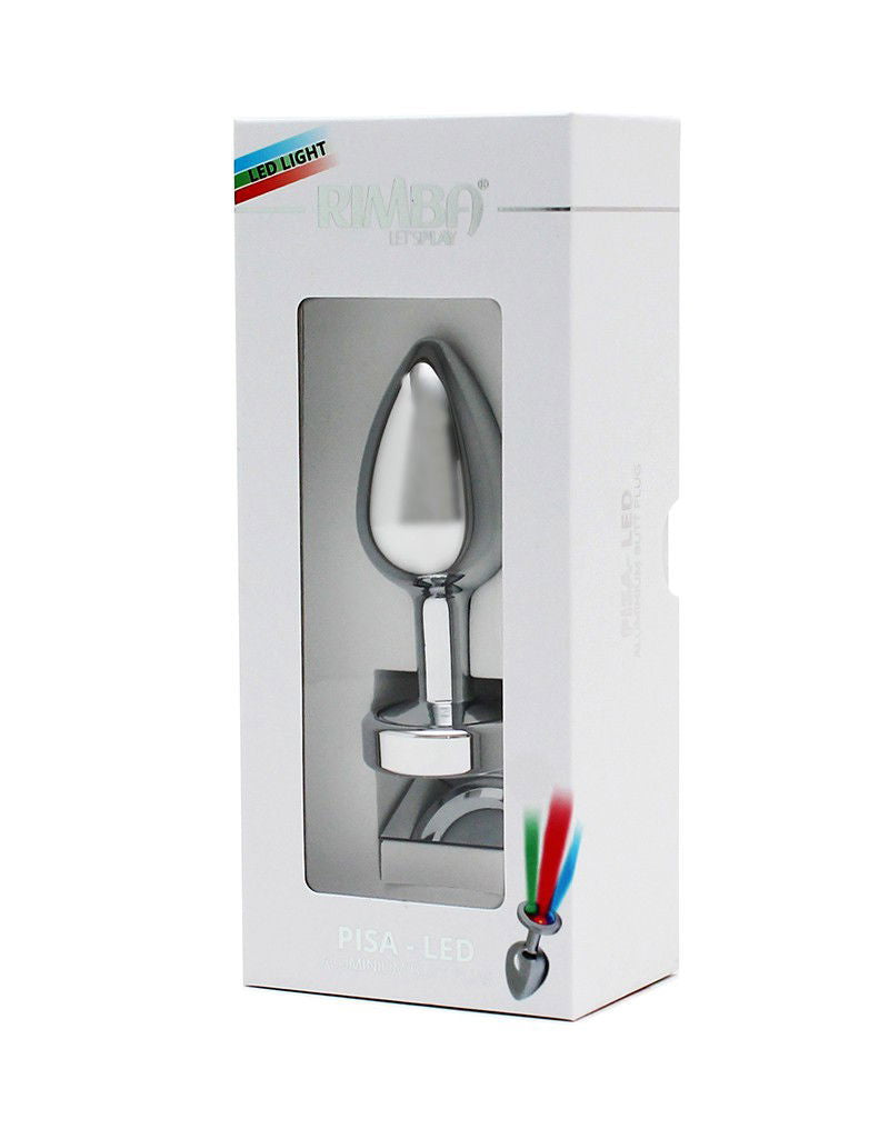 Rimba Toys - Pisa - Butt Plug met LED Licht - Zilver