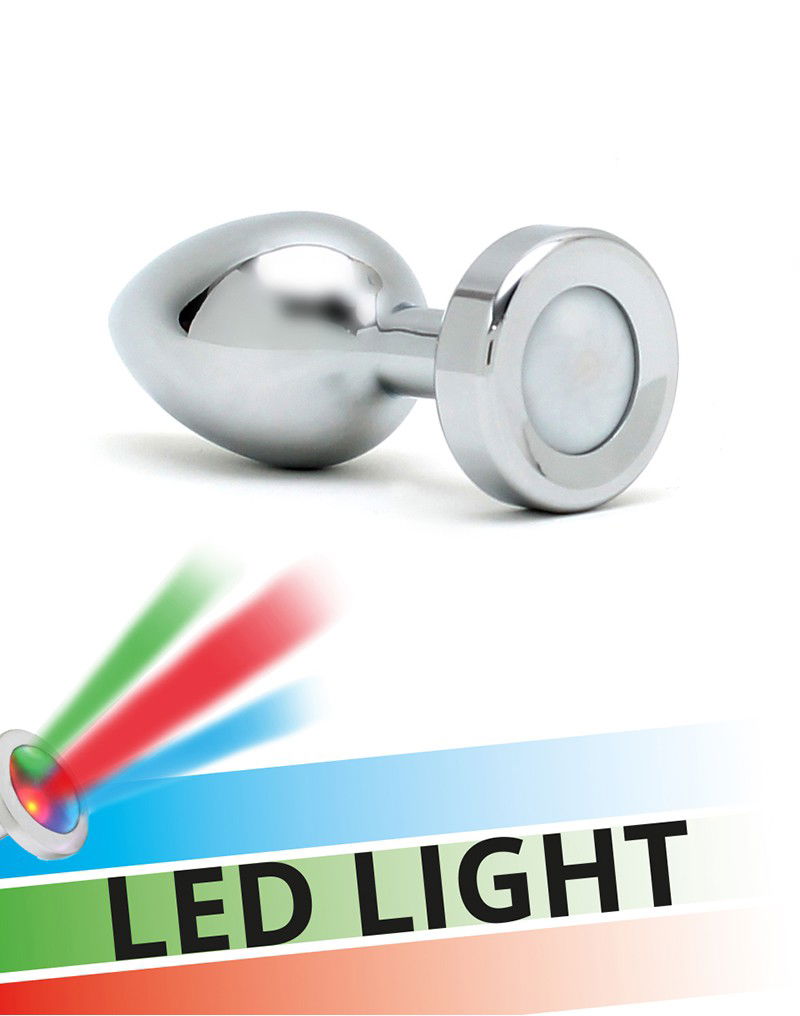 Rimba Toys - Pisa - Butt Plug met LED Licht - Zilver