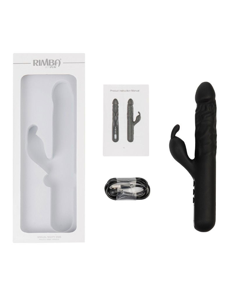 Rimba Toys - Sensual Nights SN06 - Realistische Rabbit Vibrator - Zwart