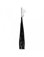 Rimba - Zweep met aluminium handvat en suède lederen strengen (lang)