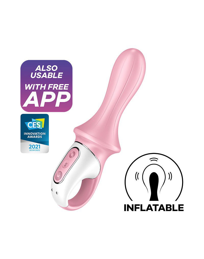 Satisfyer - Air Pump Booty 5+ - Opblaasbare Anale Vibrator (met App Control) - Roze
