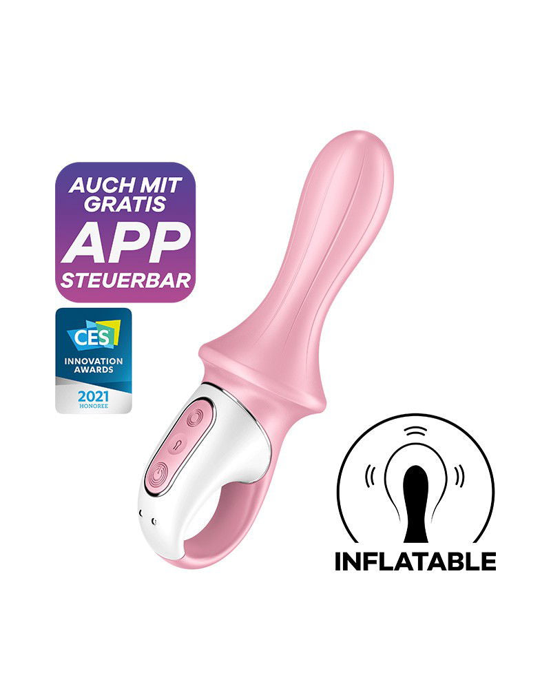 Satisfyer - Air Pump Booty 5+ - Opblaasbare Anale Vibrator (met App Control) - Roze