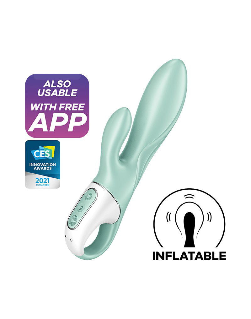 Satisfyer - Air Pump Bunny 5+ - Opblaasbare Rabbit Vibrator (met App Control) - Mint