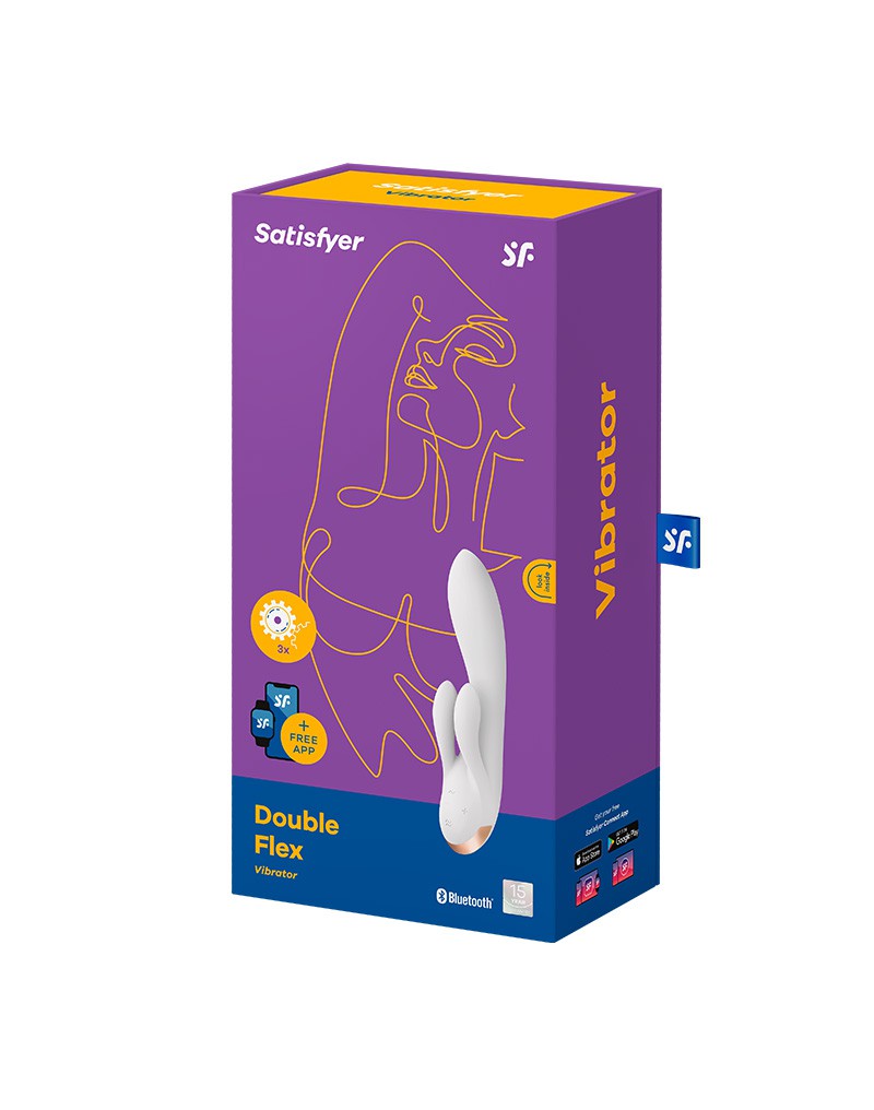 Satisfyer - Double Flex - Rabbit Vibrator - Wit