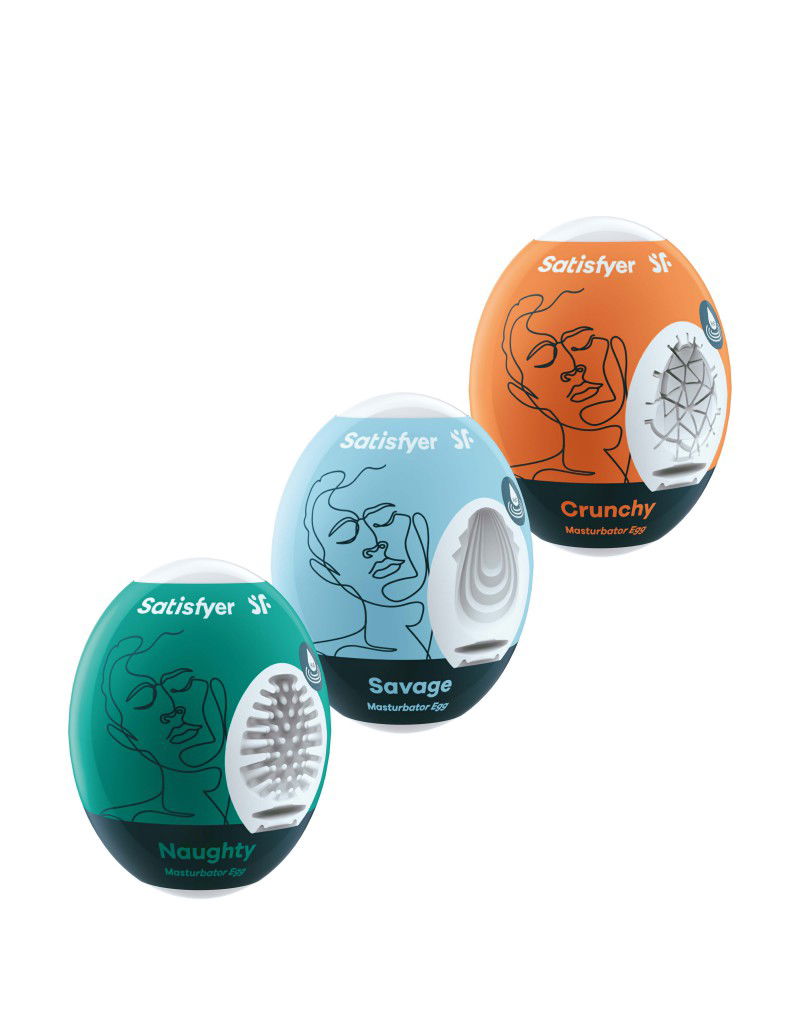 Satisfyer - Masturbator Ei Set (3 stuks) - Naughty, Savage, Crunchy