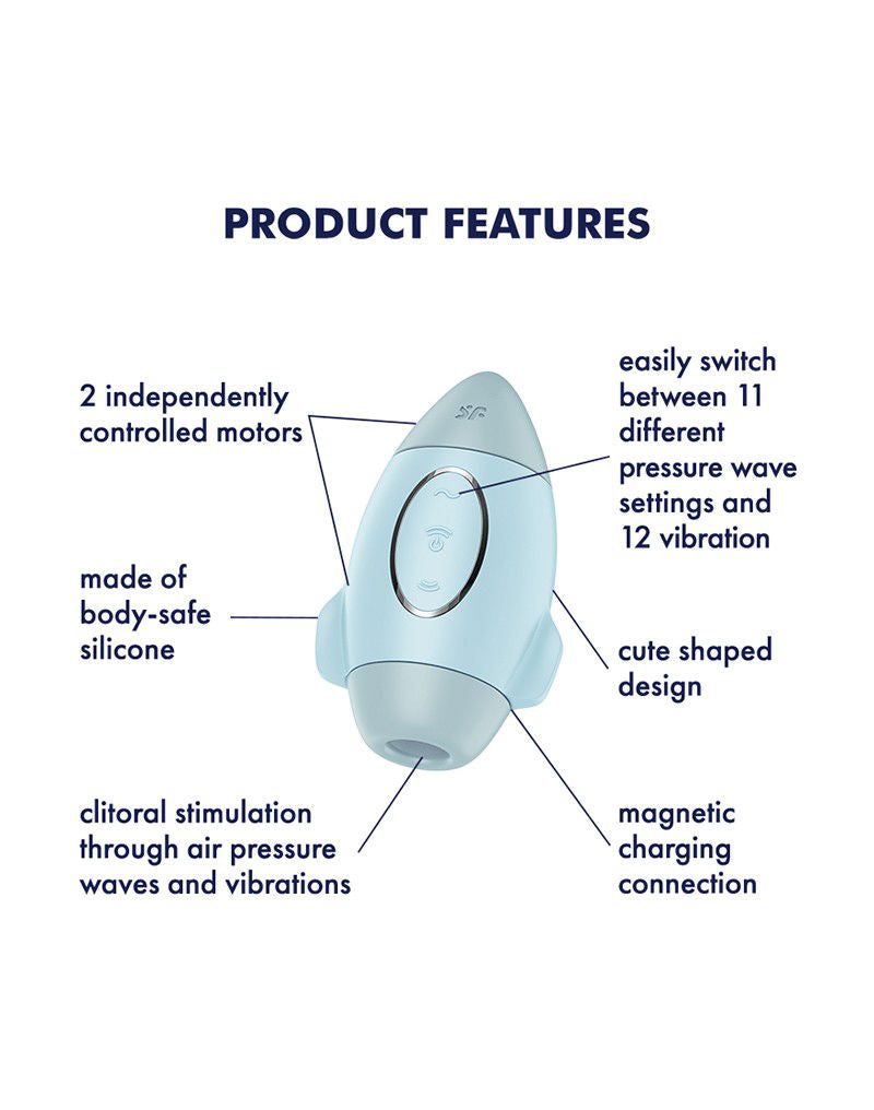 Satisfyer - Mission Control - Luchtdruk Vibrator - Blauw