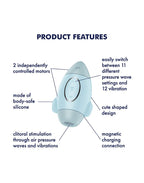 Satisfyer - Mission Control - Luchtdruk Vibrator - Blauw