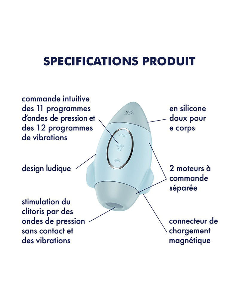 Satisfyer - Mission Control - Luchtdruk Vibrator - Blauw