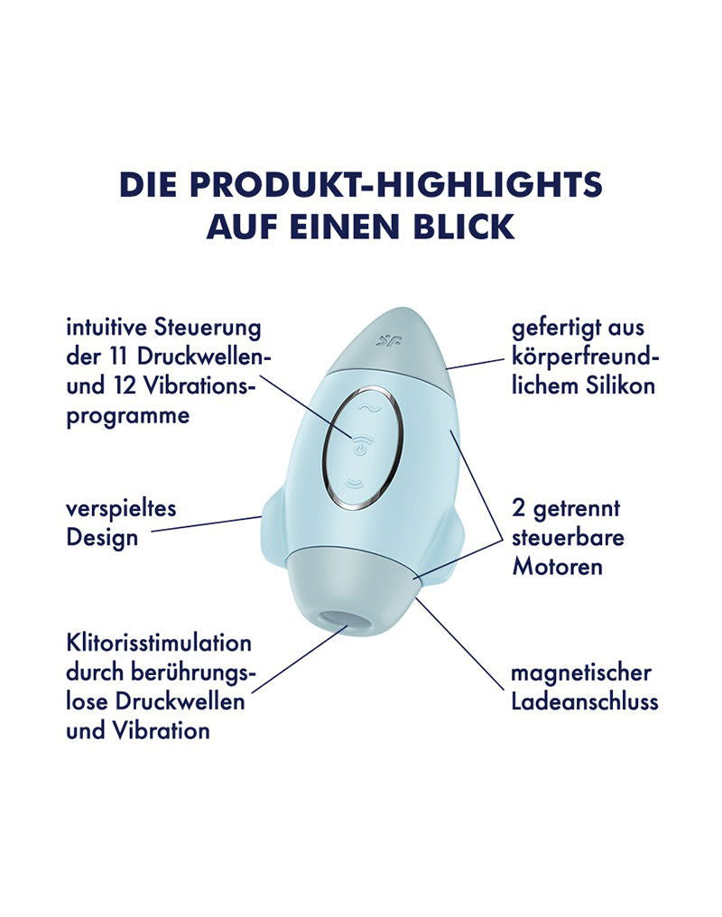 Satisfyer - Mission Control - Luchtdruk Vibrator - Blauw