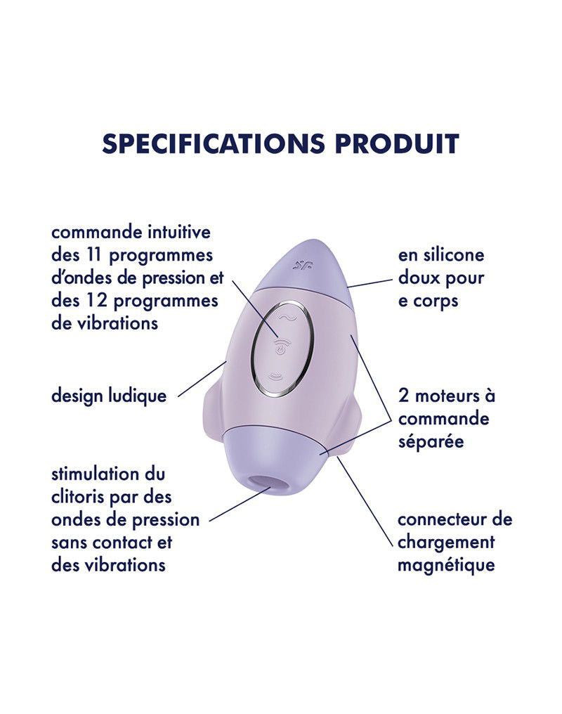 Satisfyer - Mission Control - Luchtdruk Vibrator - Paars