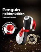 Satisfyer - Pinguïn Holiday Edition - Luchtdruk Stimulator - Zwart, Rood & Wit