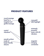Satisfyer - Planet Wand-er - Wand Vibrator - Zwart & Roségoud