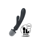 Satisfyer - Triple Lover - 2-in-1 Wand and Rabbit Vibrator - Grey