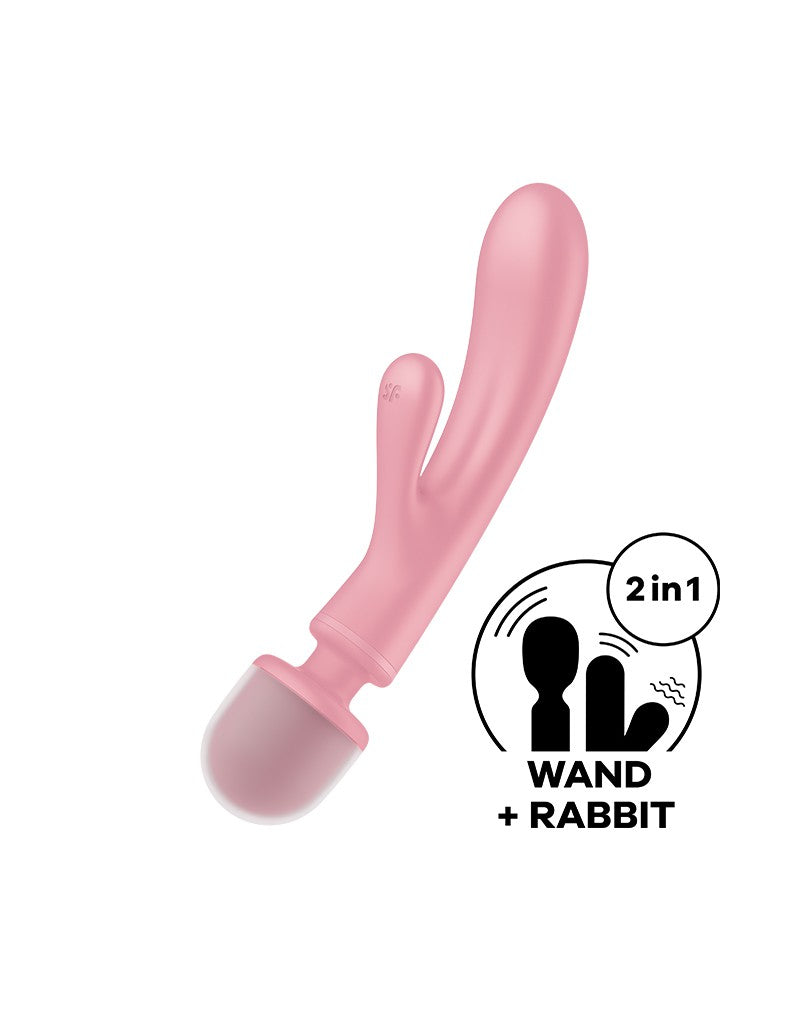Satisfyer - Triple Lover - 2-in-1 Wand and Rabbit Vibrator - Pink