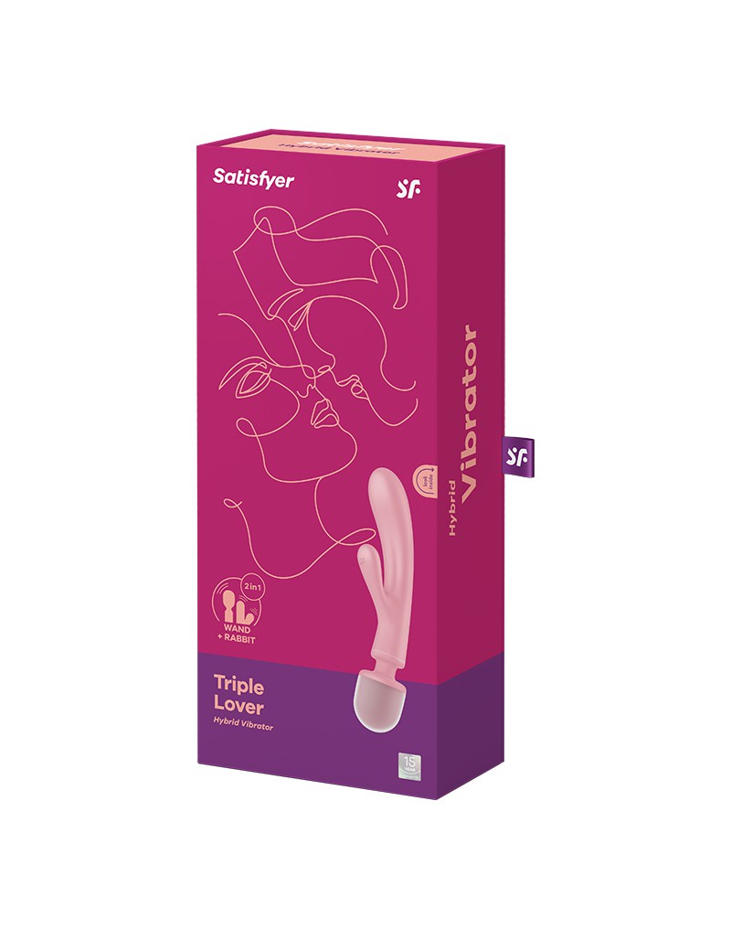 Satisfyer - Triple Lover - 2-in-1 Wand and Rabbit Vibrator - Pink