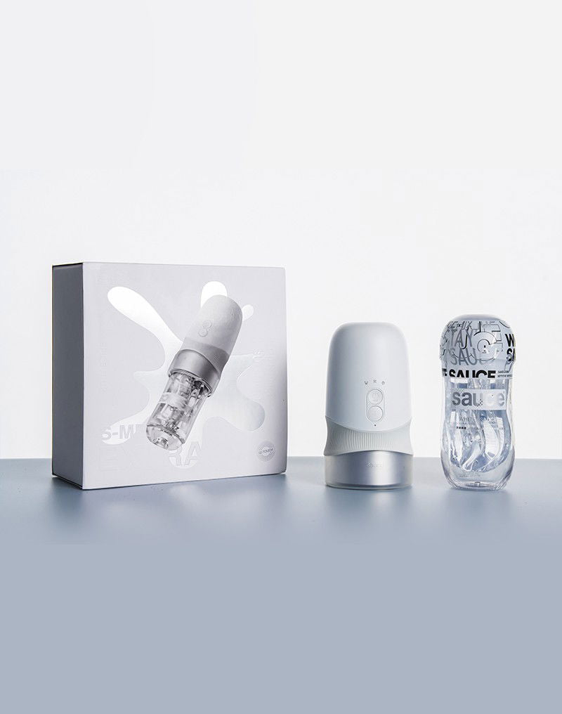 Sauce - Extra Sauce - Elektronische Masturbator met Witte Sauce Sleeve - Wit
