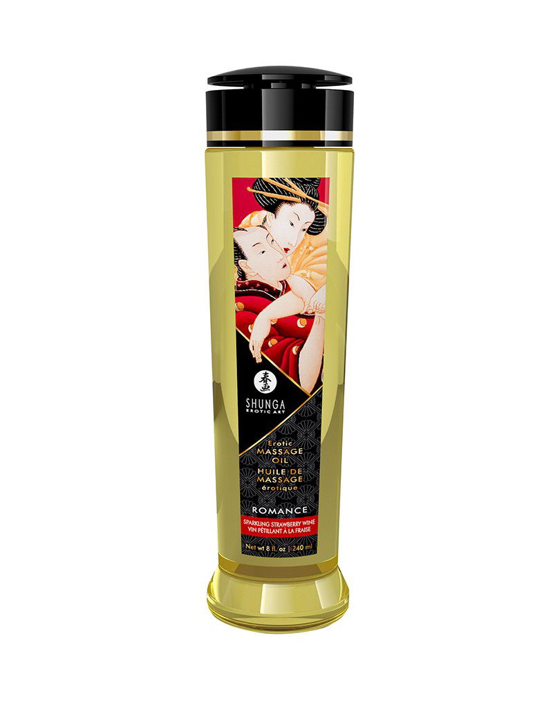 Shunga - Massage Olie - Romance Sparkling Strawberry - 240 ml
