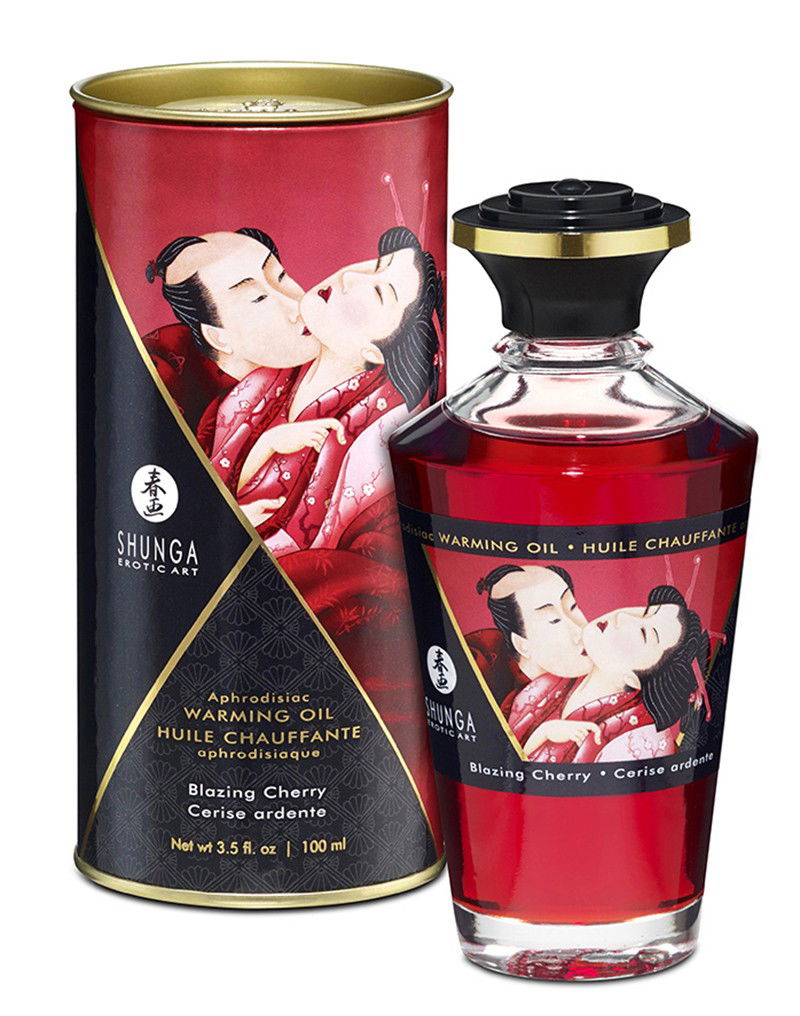 Shunga - Verwarmende Olie - Blazing Cherry - 100 ml
