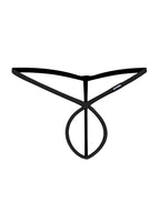 SP4NDEX by C4M - Gekruiste String - Zwart Cuir