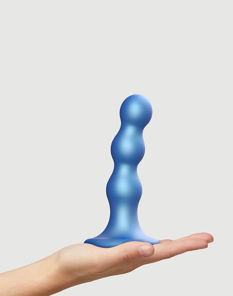 Strap-On-Me - Dildo Plug Balls Maat M - Metallic Blauw