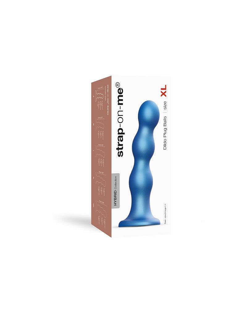 Strap-On-Me - Dildo Plug Balls Maat XL - Metallic Blauw
