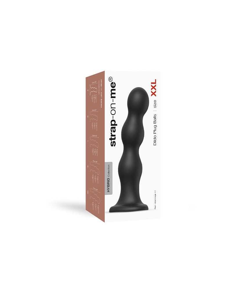 Strap-On-Me - Dildo Plug Balls Maat XXL - Zwart