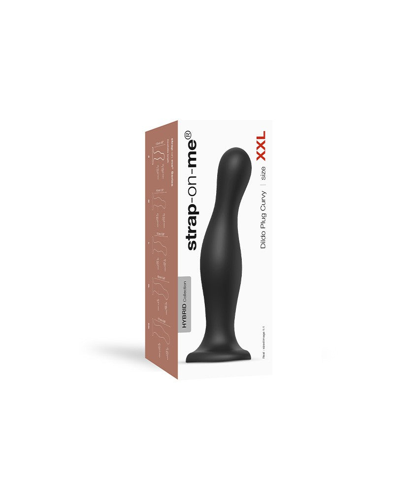 Strap-On-Me - Dildo Plug Curvy Maat XXL - Zwart