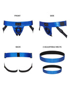 Strap-On-Me - Harness Curious - Strap-On Harnas One Size - Metallic Blauw