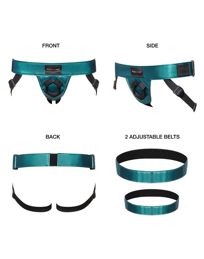 Strap-On-Me - Harness Curious - Strap-On Harnas One Size - Metallic Groen