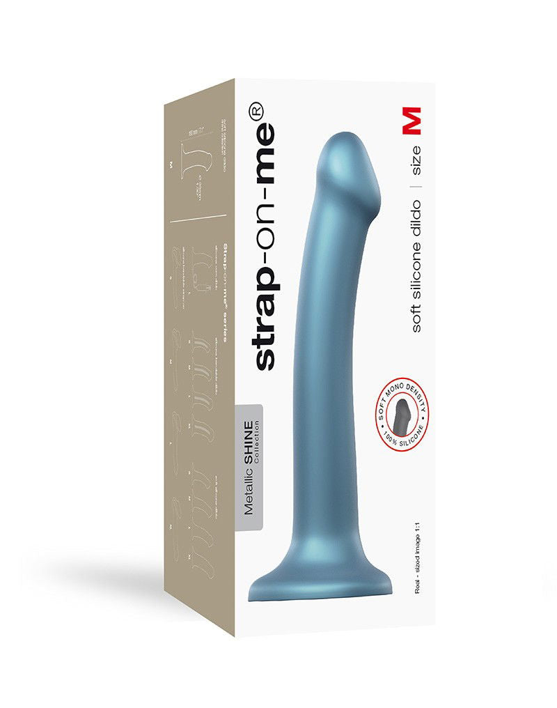 Strap-on-Me Mono Density Dildo Blue Metallic M